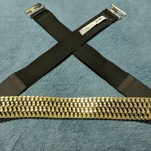 Gold and black plus size belt